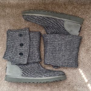 UGG Grey Cardy Knit Boots
